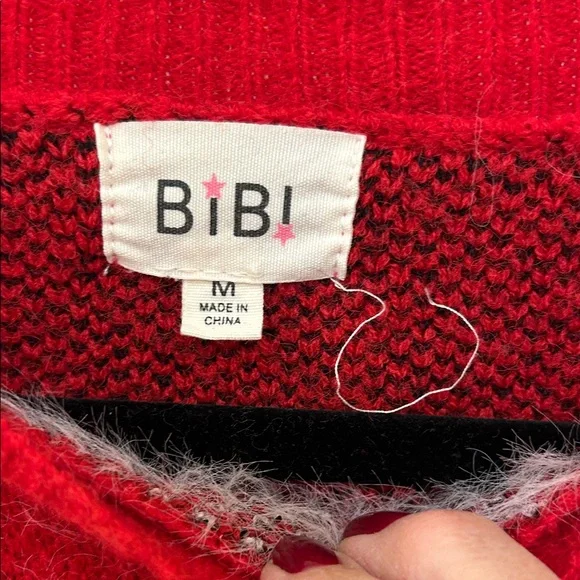 BiBi Red Santa Face Sweater - Picture 2 of 2